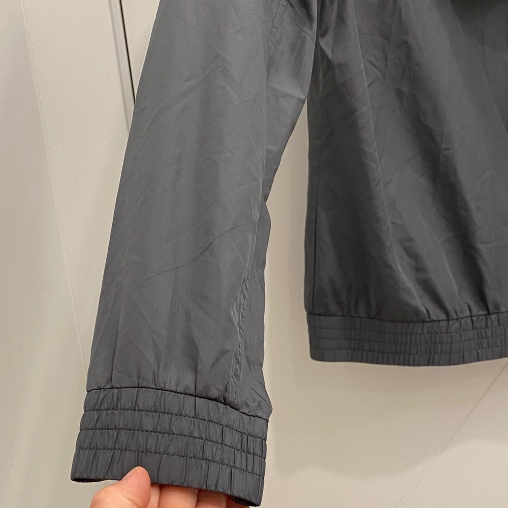 💥 Empyre Hooded Windbreaker Grey Floral Zip Front Lightweight Utility Hoodie - Picture 8 of 9